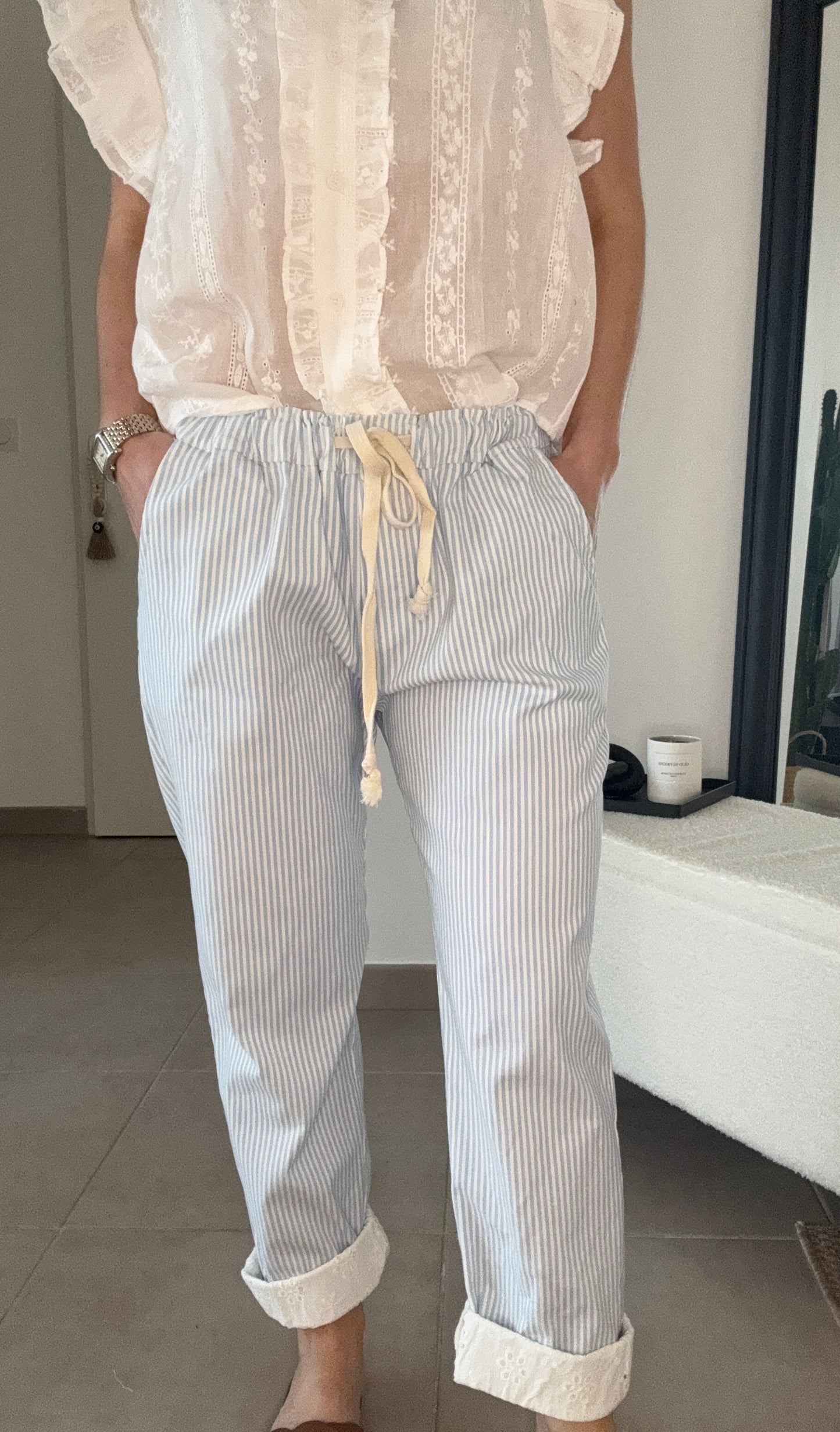 Pantalon popeline