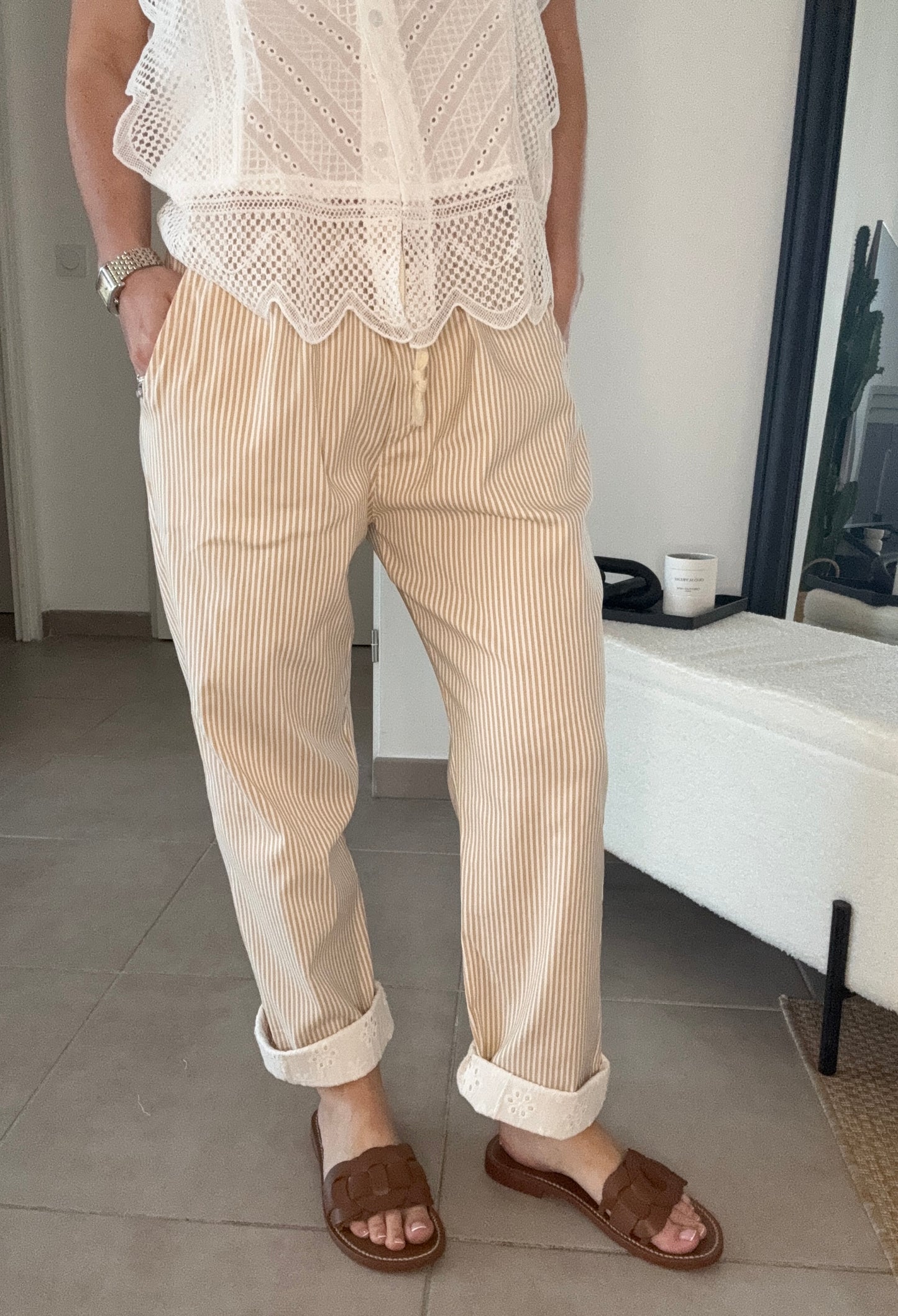Pantalon popeline
